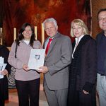 En la ceremonia de premios, de izquierda a derecha: Gisela Marx, Liliana Uribe, Domning Rolf, Eli scho Antwerpes y Mörtter Hans.