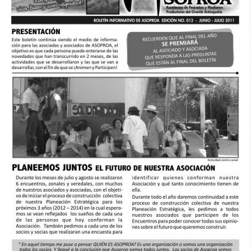 Boletín informativo de ASOPROA, Edición No. 013