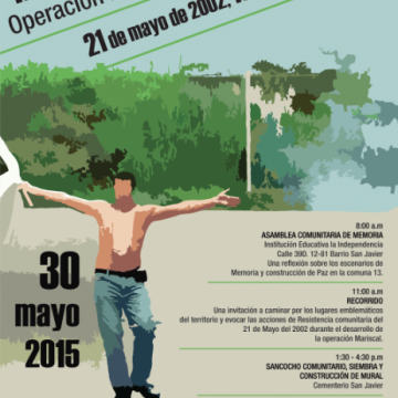 Este sábado en la Comuna 13, evento ‘Memoria y Resistencia: Operación Mariscal, No olvidar’