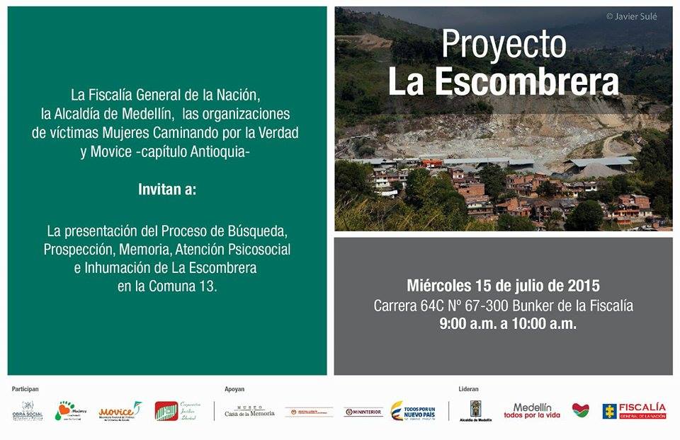 Mañana rueda de prensa sobre inicio de proceso de excavación en la Escombrera (Comuna 13)