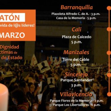 124 organizaciones convocamos Velatón por la vida y la paz: No más asesinatos de líderes sociales