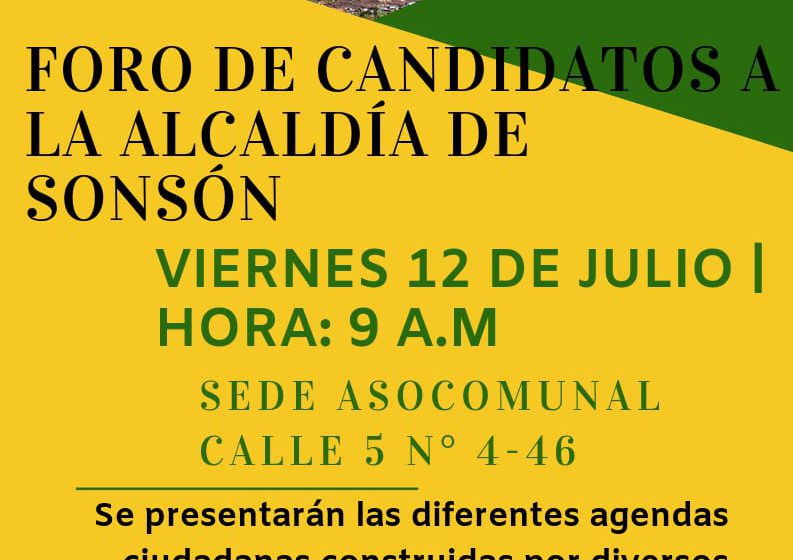 En Sonsón realizarán Foro con candidatos a la Alcaldía