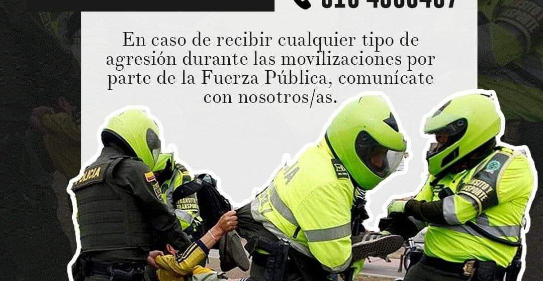1.030 casos de agresión contra manifestantes por parte de por la fuerza pública y paramilitares en Antioquia.